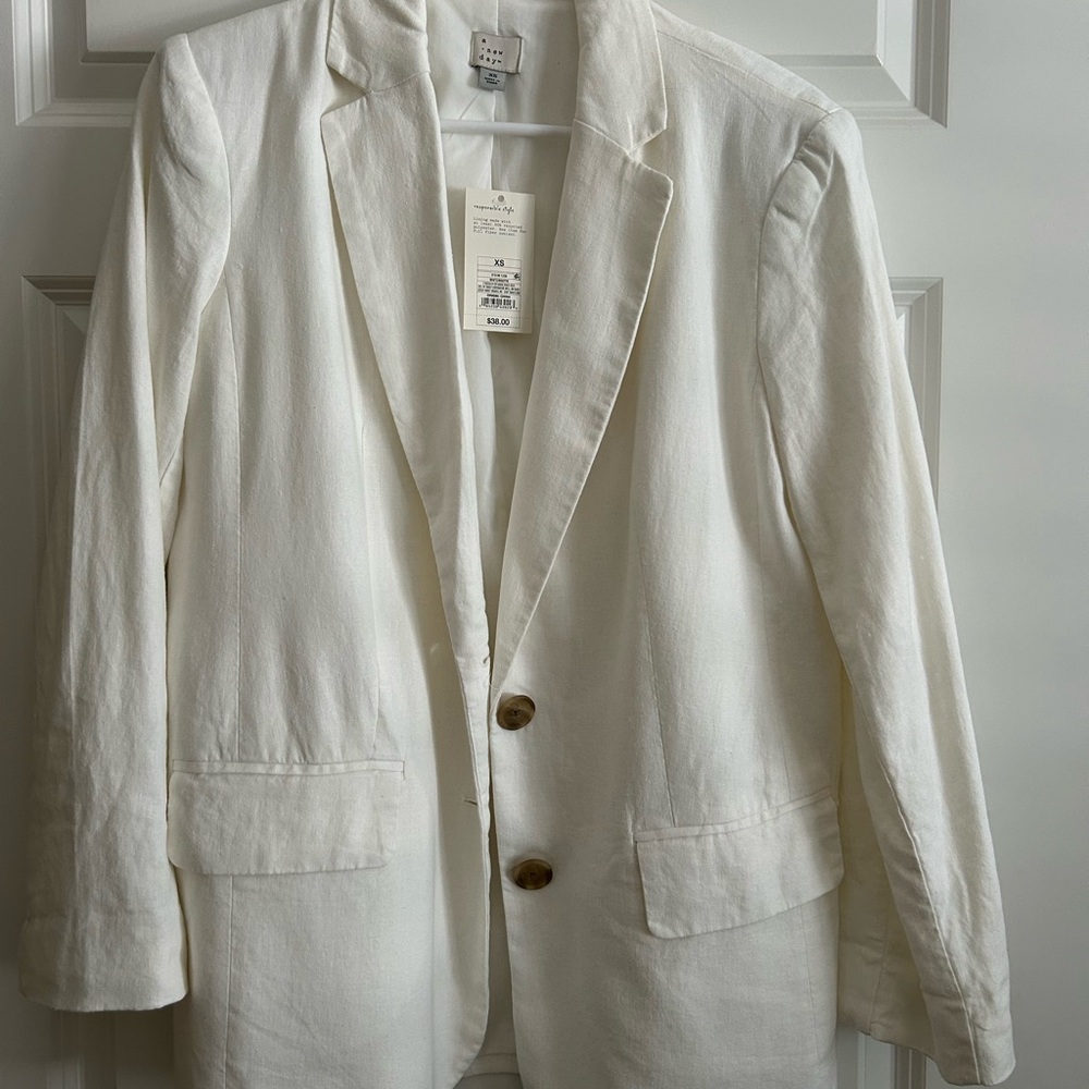 a new day White Blazer Tailored Suit Jacket